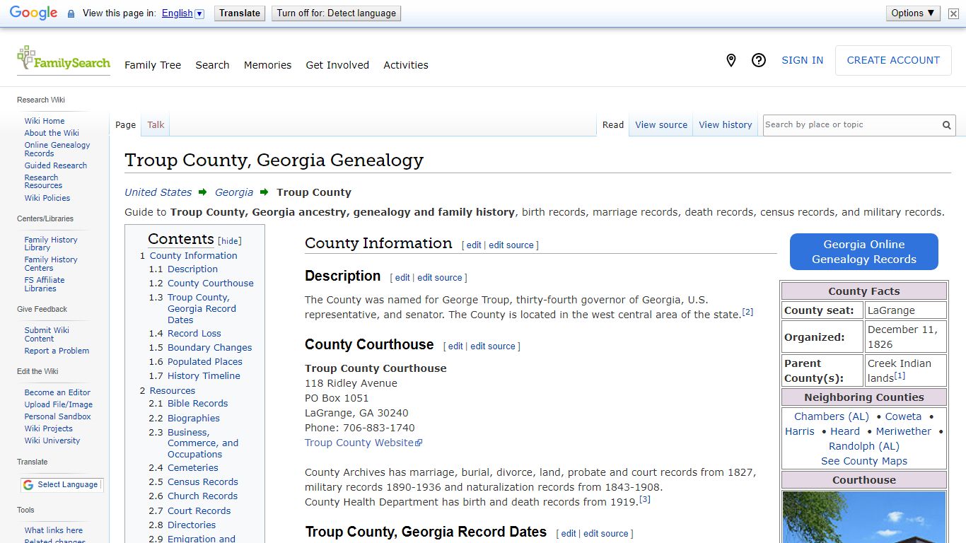 Troup County, Georgia Genealogy • FamilySearch