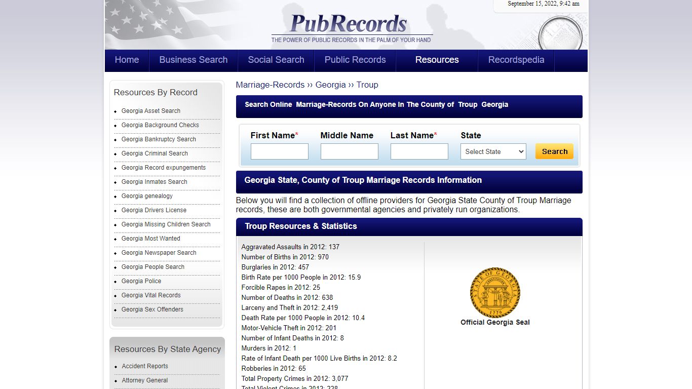 Troup County, Georgia Marriage Records